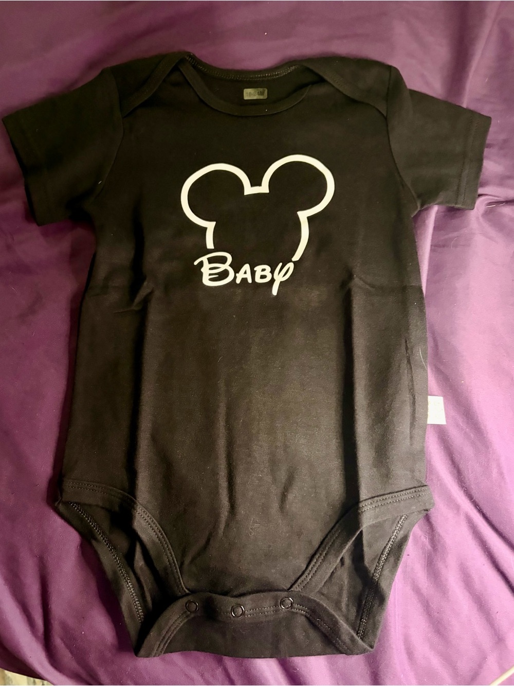 Disney Baby Mickey Mouse Black Short Sleeve Bodysuit Onesie 18–24 Months